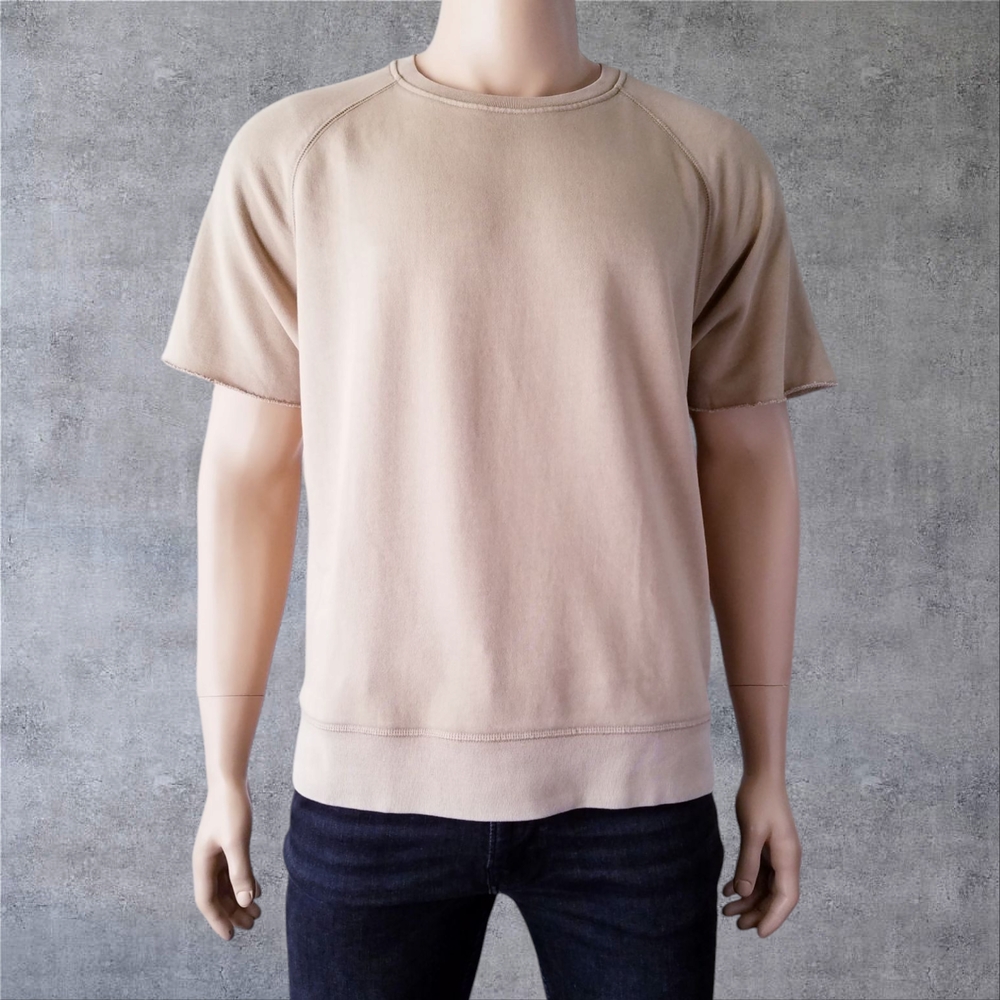 GAP Beige Raglan Short Sleeve French Terry Sweatshirt Top Size XL